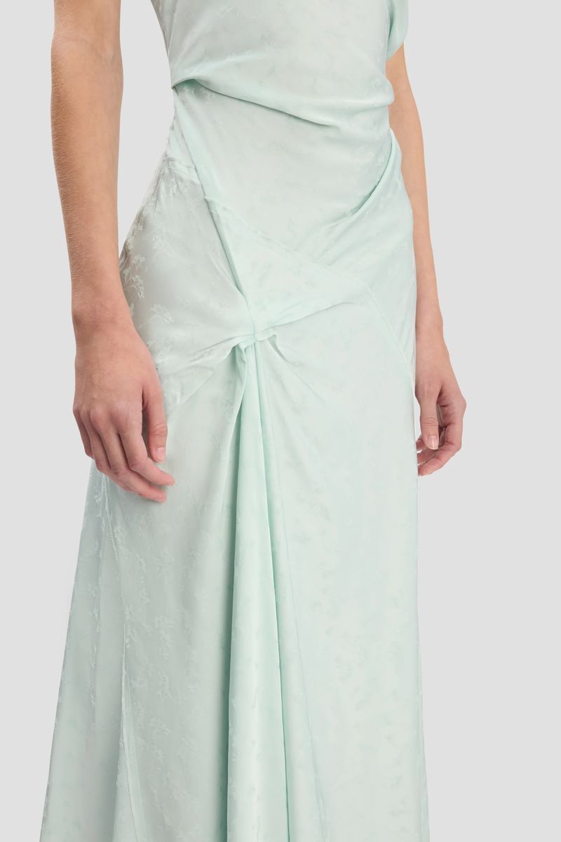 Drapiertes Jacquard-Midikleid