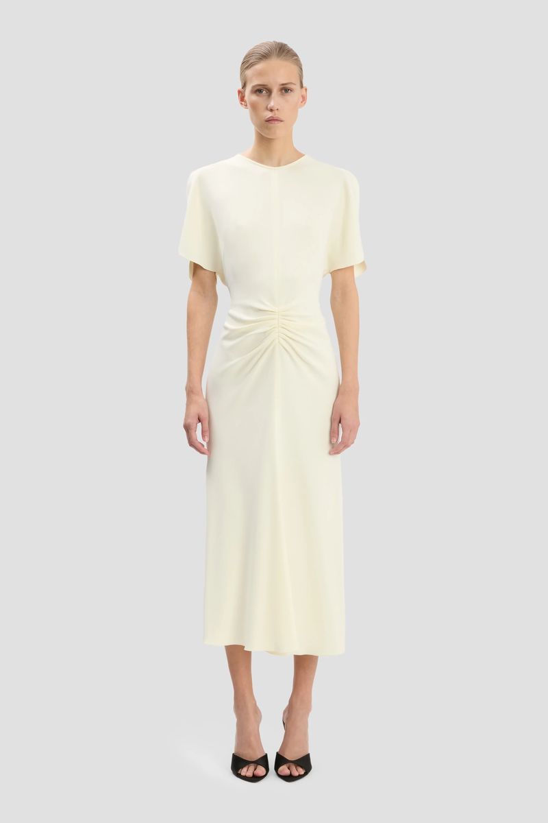 Cady-Midikleid mit Taillendrapierung