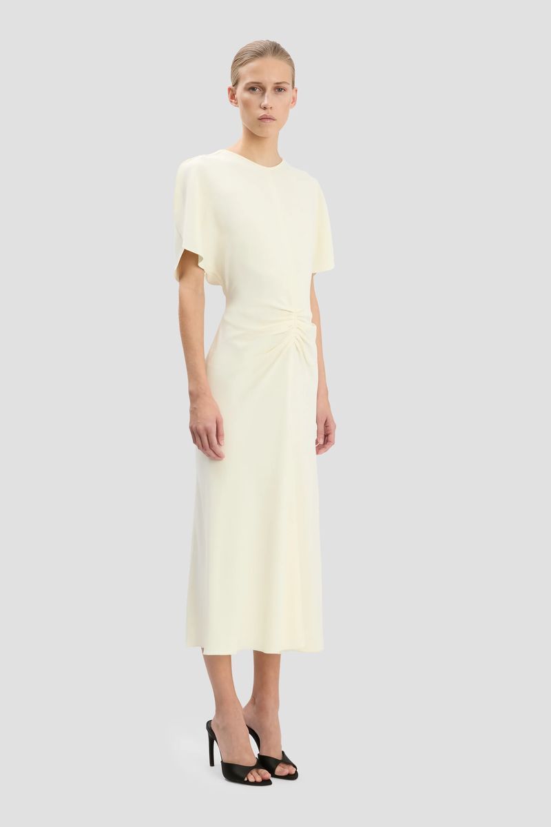 Cady-Midikleid mit Taillendrapierung