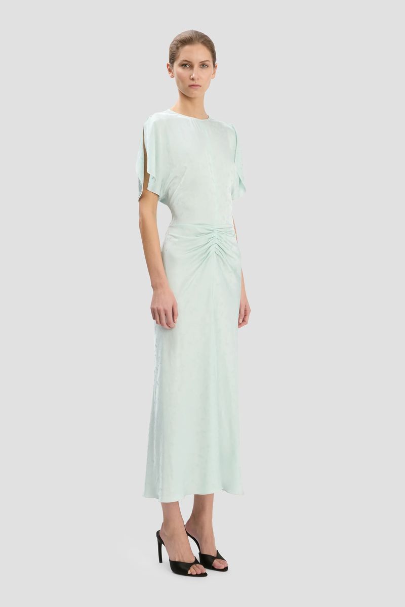 Jacquard-Midi mit geraffter Front