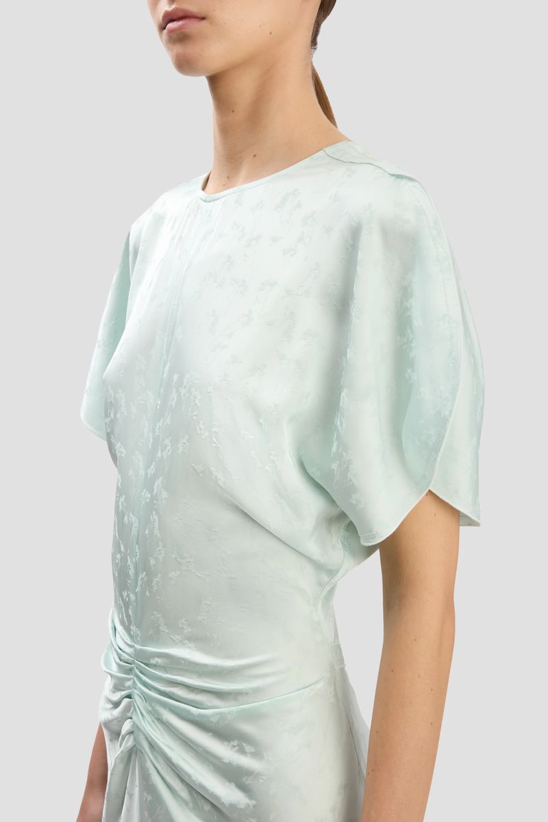 Jacquard-Midi mit geraffter Front