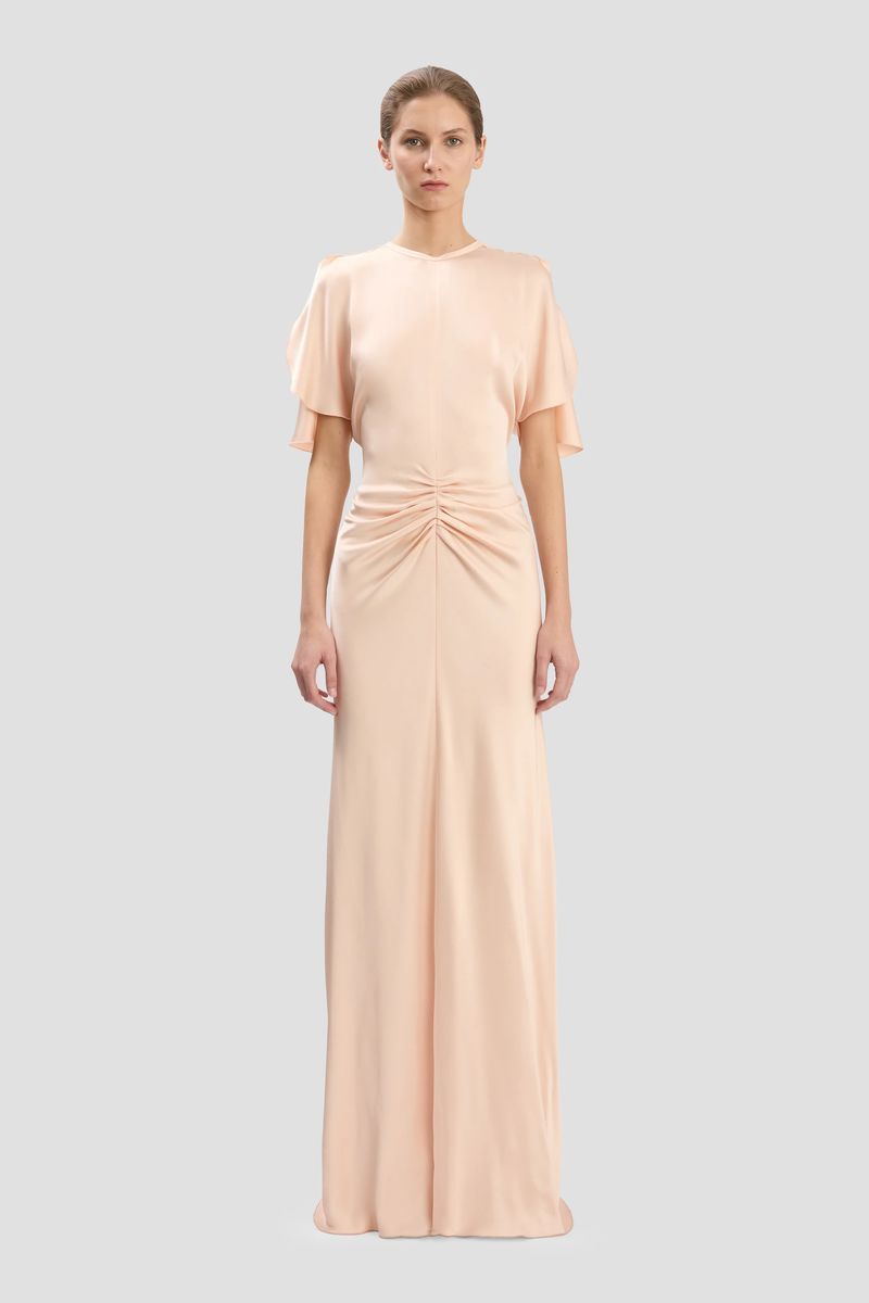 Elegante drapierte Satin-Abendrobe Isabella
