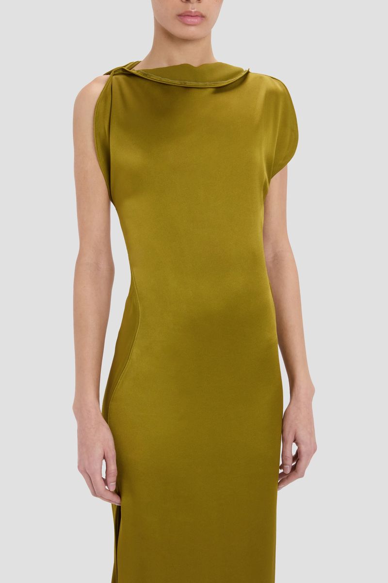 Elegantes Drapiertes Satin Abendkleid
