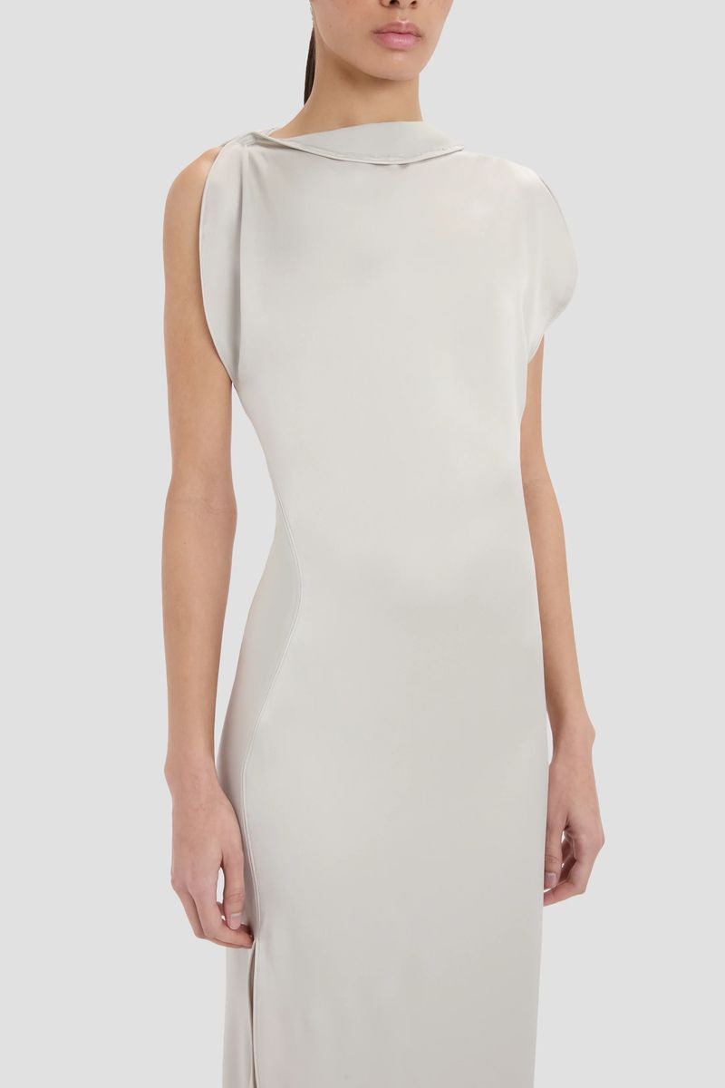 Carla Drapierte Crepe-Satin-Robe