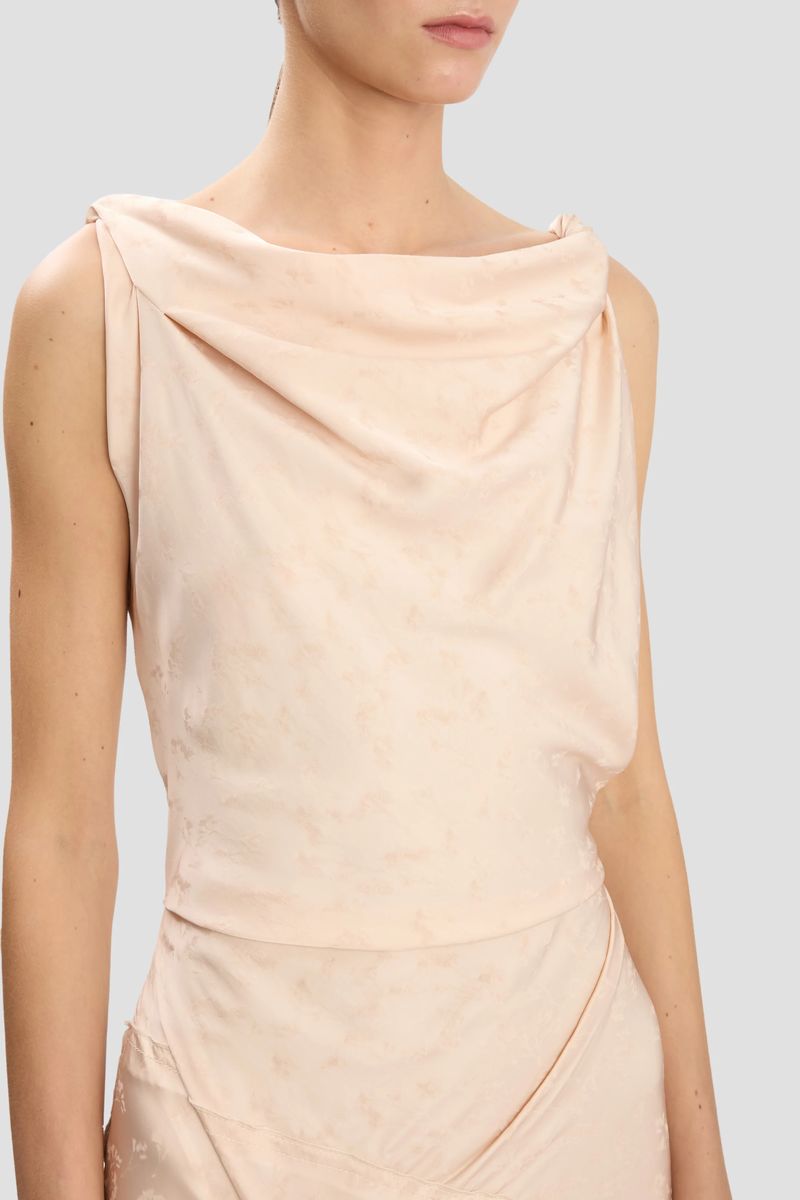 Elegante Abendrobe mit Jacquard-Drapierung