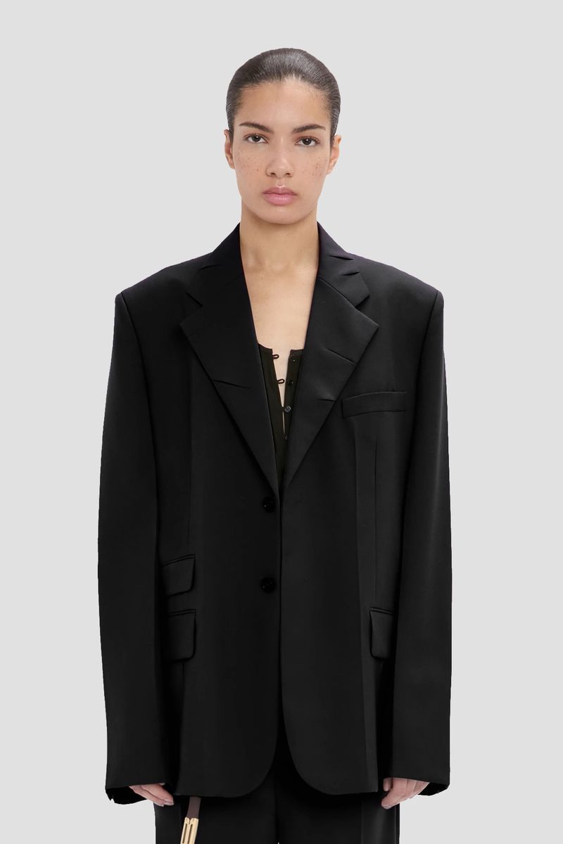 Einreihiger Blazer mit Reverskragen