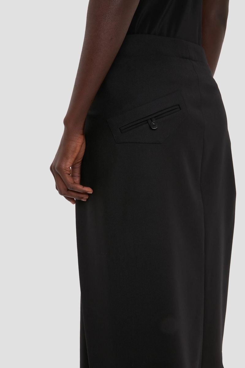 Asymmetrischer taillierter Woll-Midi