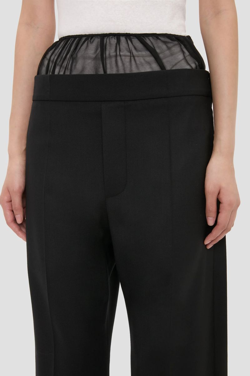 Weite Hose mit transparentem Tailleneinsatz