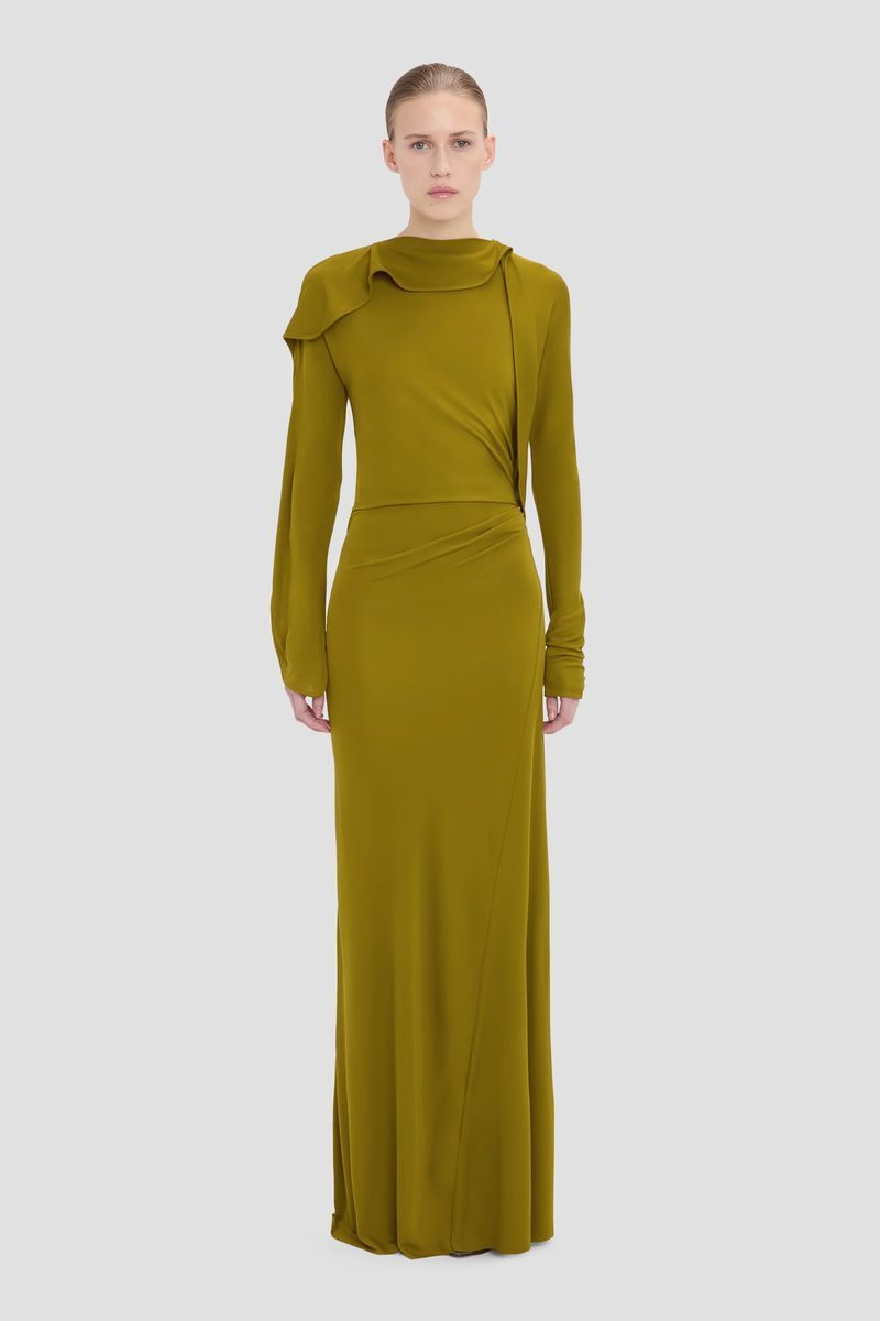 Drapiertes Jersey-Abendkleid