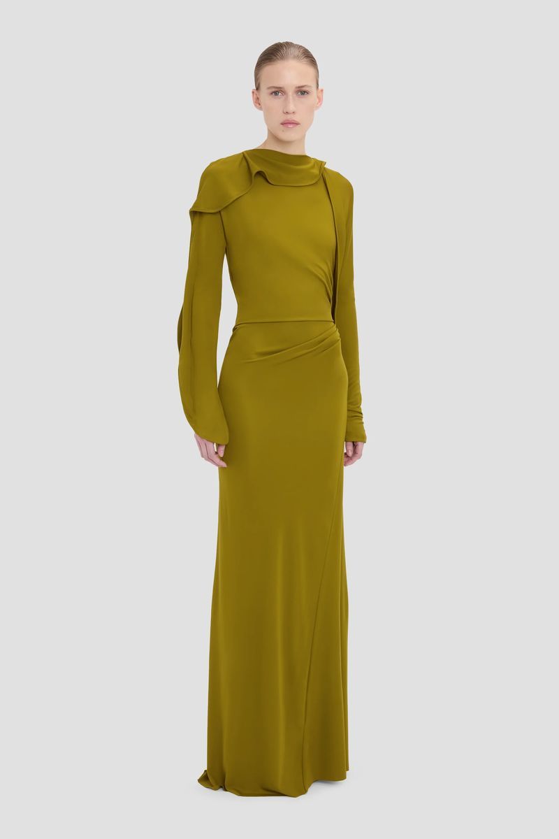 Drapiertes Jersey-Abendkleid
