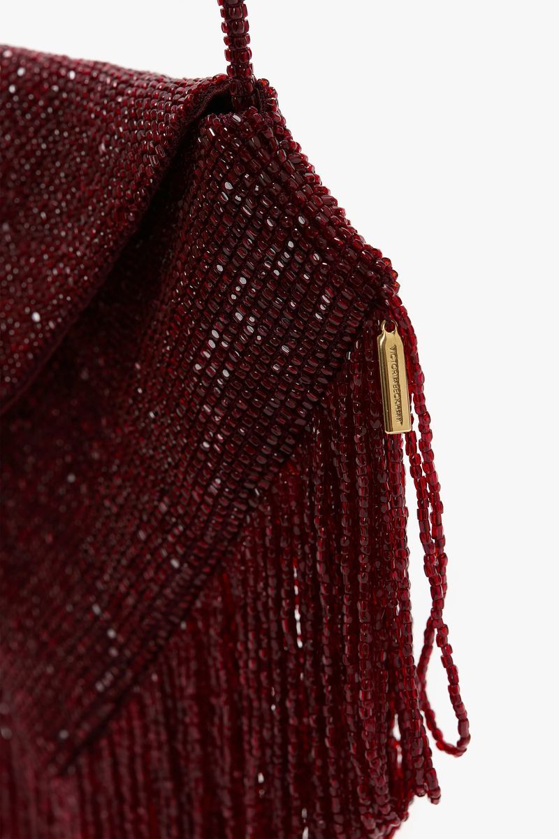 Perlenbesetzte Pouch mit Fransen