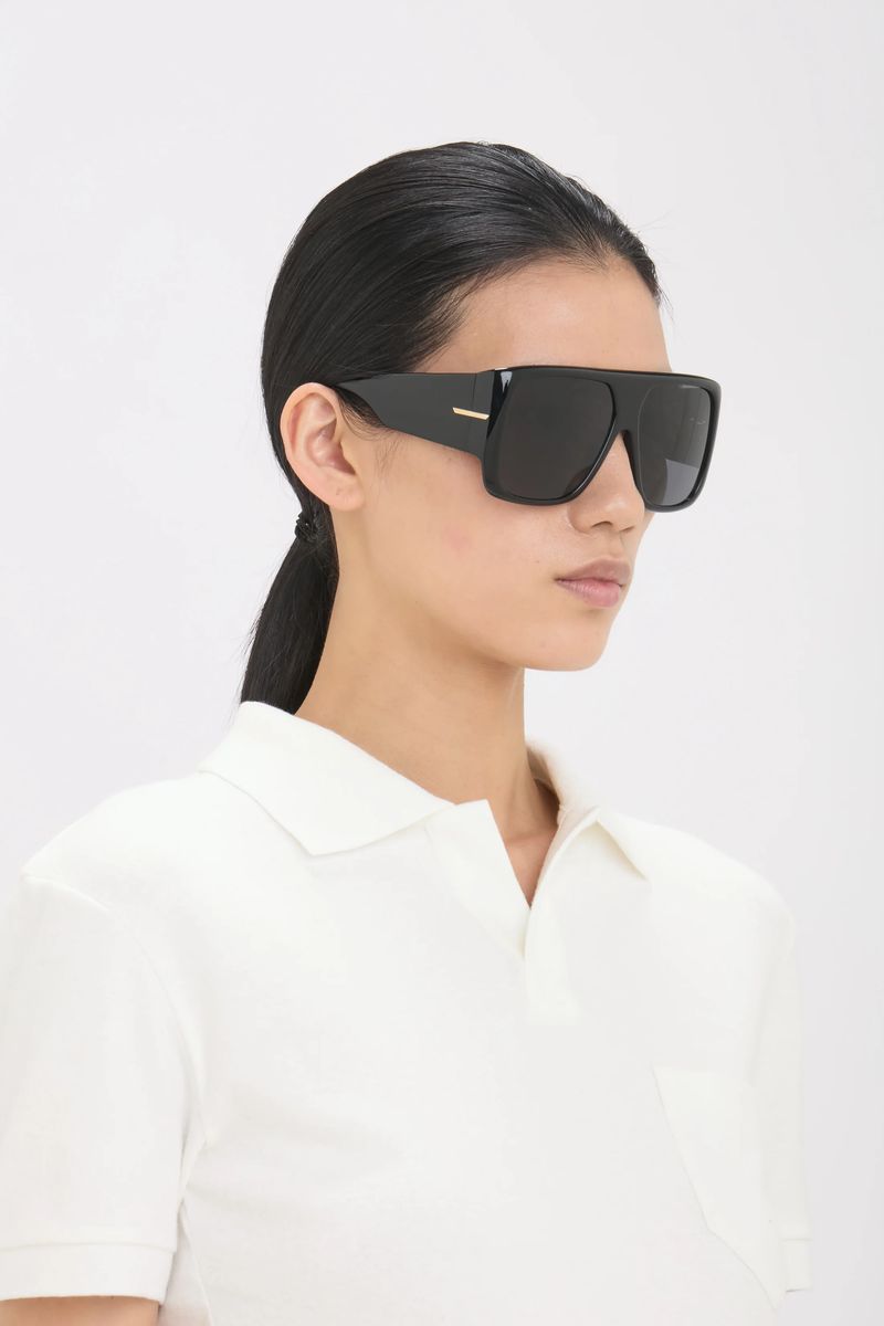 Quadratische Oversize Flat-Top Sonnenbrille