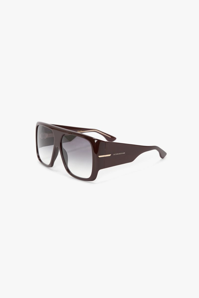 Oversized-Sonnenbrille mit flacher Oberseite