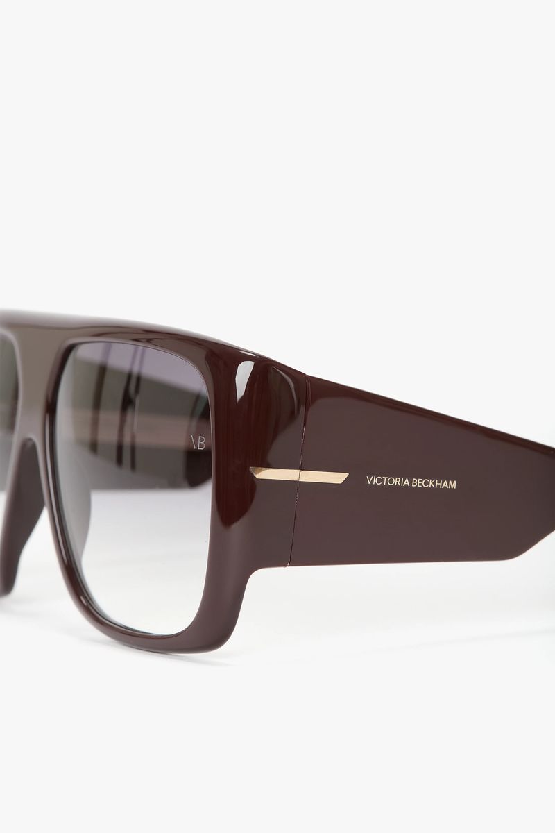 Oversized-Sonnenbrille mit flacher Oberseite