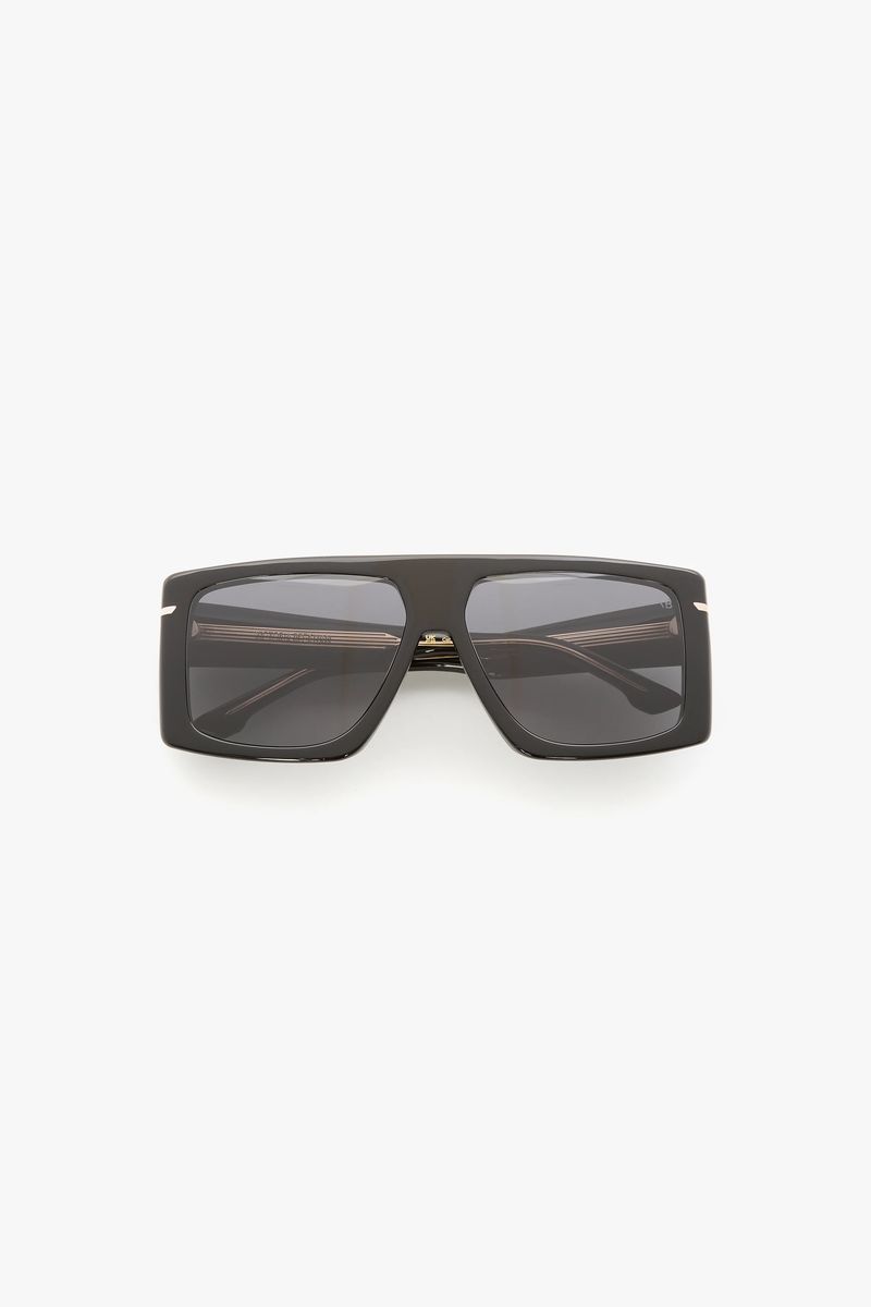 Übergroße Square-Sonnenbrille mit Flat-Top