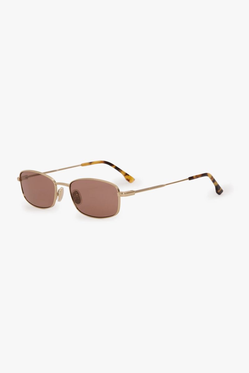 Schmale rechteckige Metall-Sonnenbrille