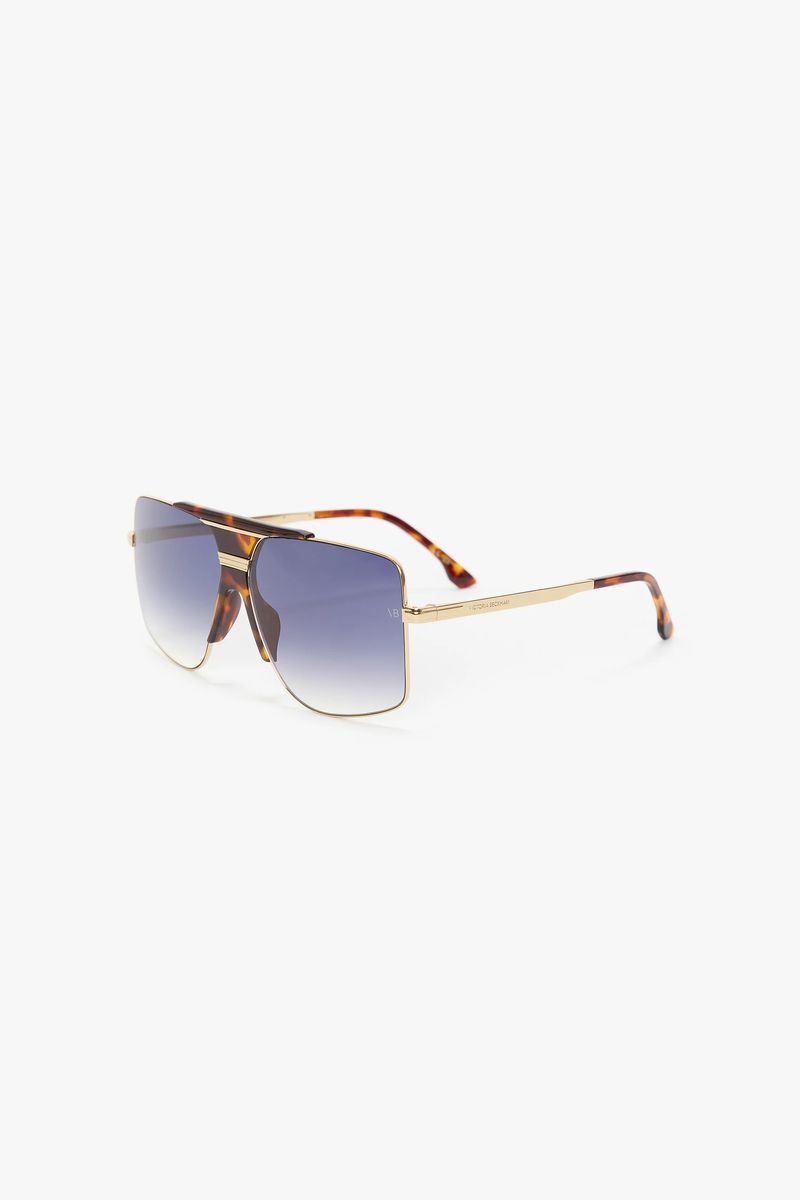 Übergroße Quadratische Pilotenbrille aus Metall
