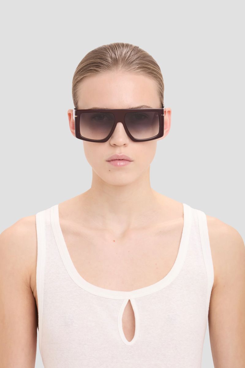 Übergroße Sonnenbrille mit geradem Rand