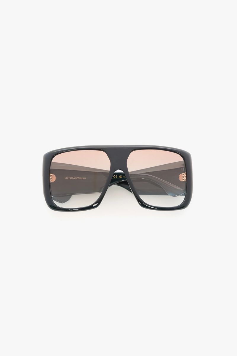 Übergroße Flat-Top Quadratische Sonnenbrille