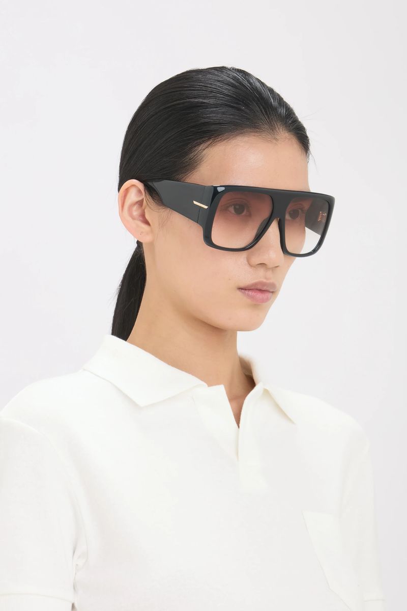Übergroße Flat-Top Quadratische Sonnenbrille
