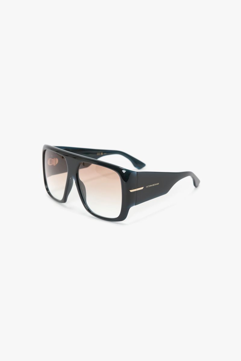 Übergroße Flat-Top Quadratische Sonnenbrille