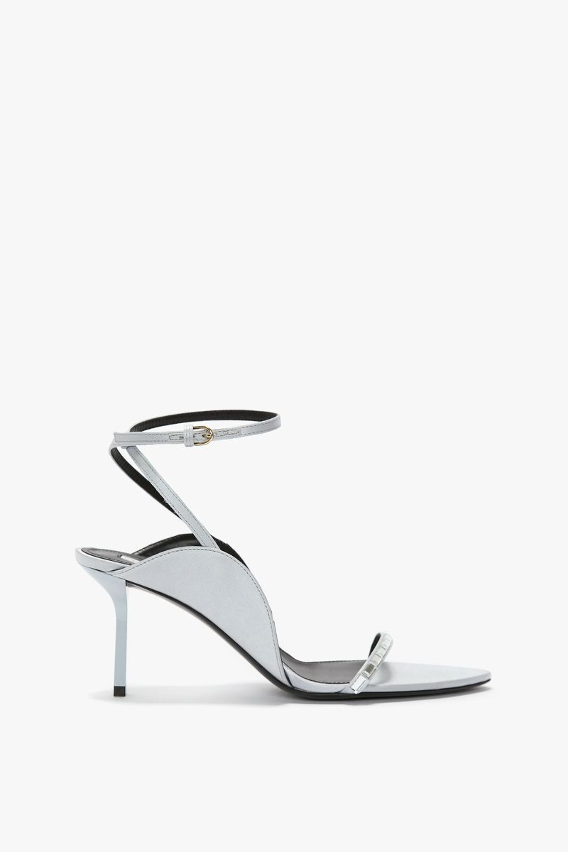 Elegante verzierte Satin-Sandalette
