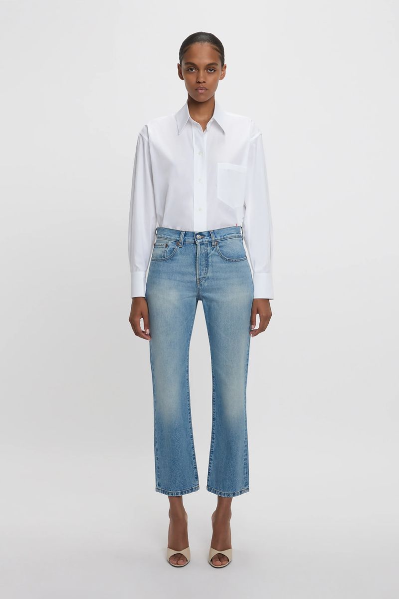 Relaxte Cropped-Jeans mit mittlerer Leibhöhe