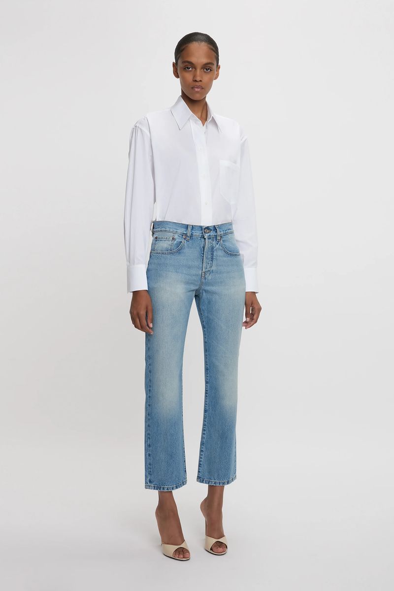 Relaxte Cropped-Jeans mit mittlerer Leibhöhe