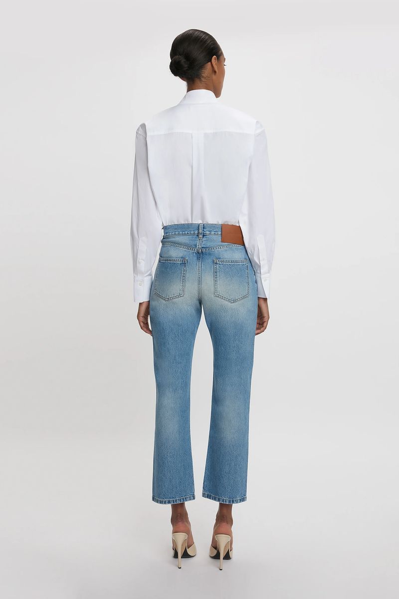 Relaxte Cropped-Jeans mit mittlerer Leibhöhe
