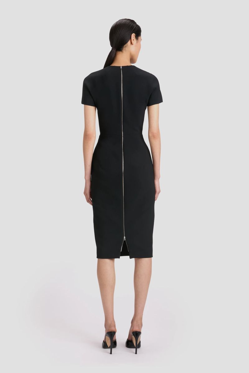 Körpernahes Midi-Kleid aus Wollkrepp