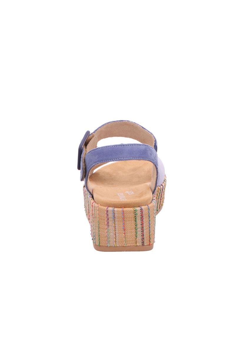 Zweifarbige Plateau-Sandalen aus Nubukleder