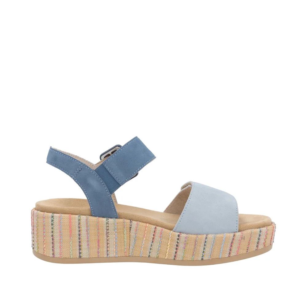 Zweifarbige Plateau-Sandalen aus Nubukleder