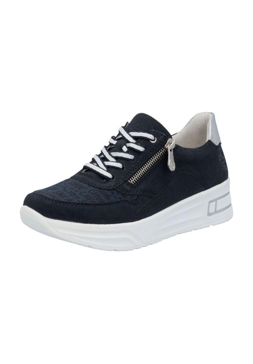 Plateau-Sneaker mit Reißverschluss und Grafik-Details