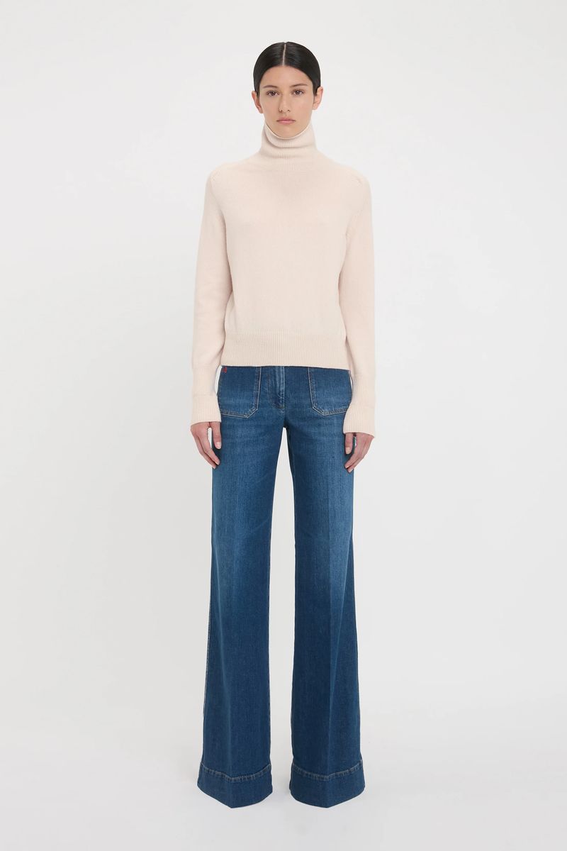 Eleganter Rollkragenpullover aus Lammwolle