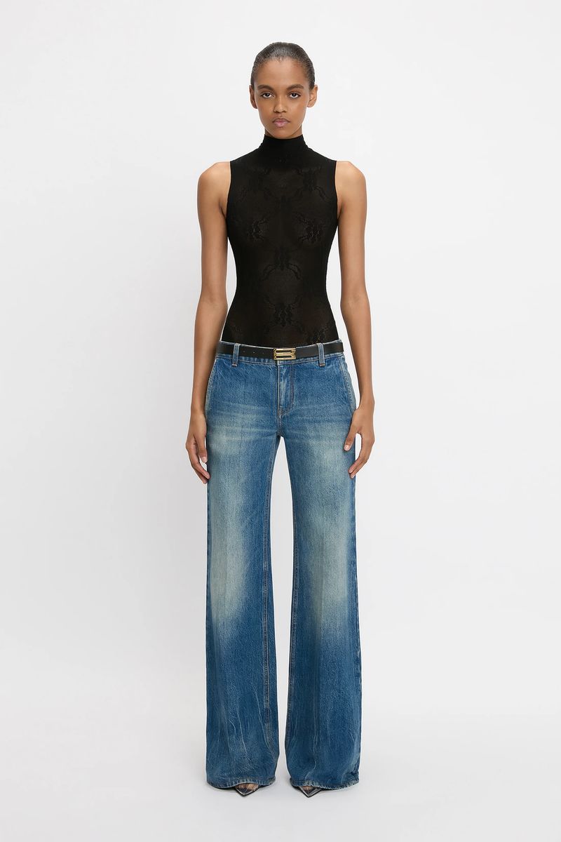 Weit geschnittene Low-Rise-Jeans