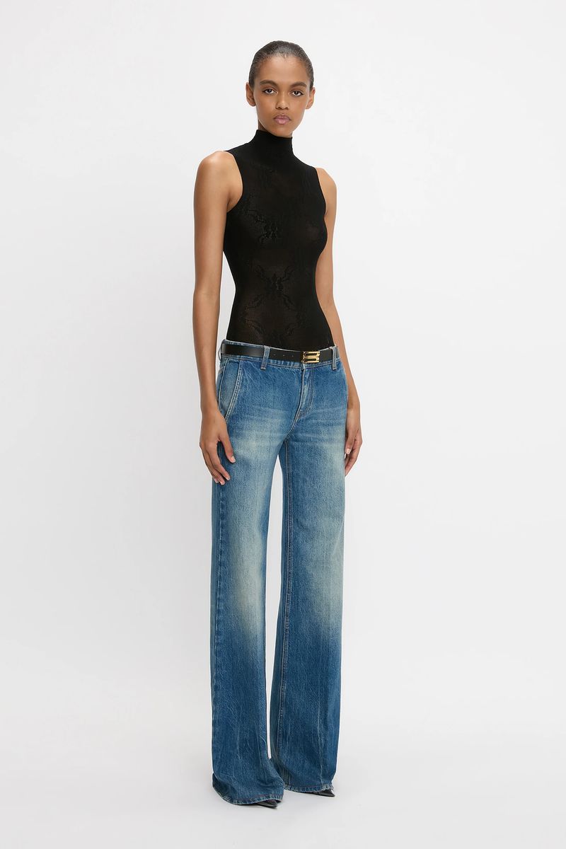 Weit geschnittene Low-Rise-Jeans