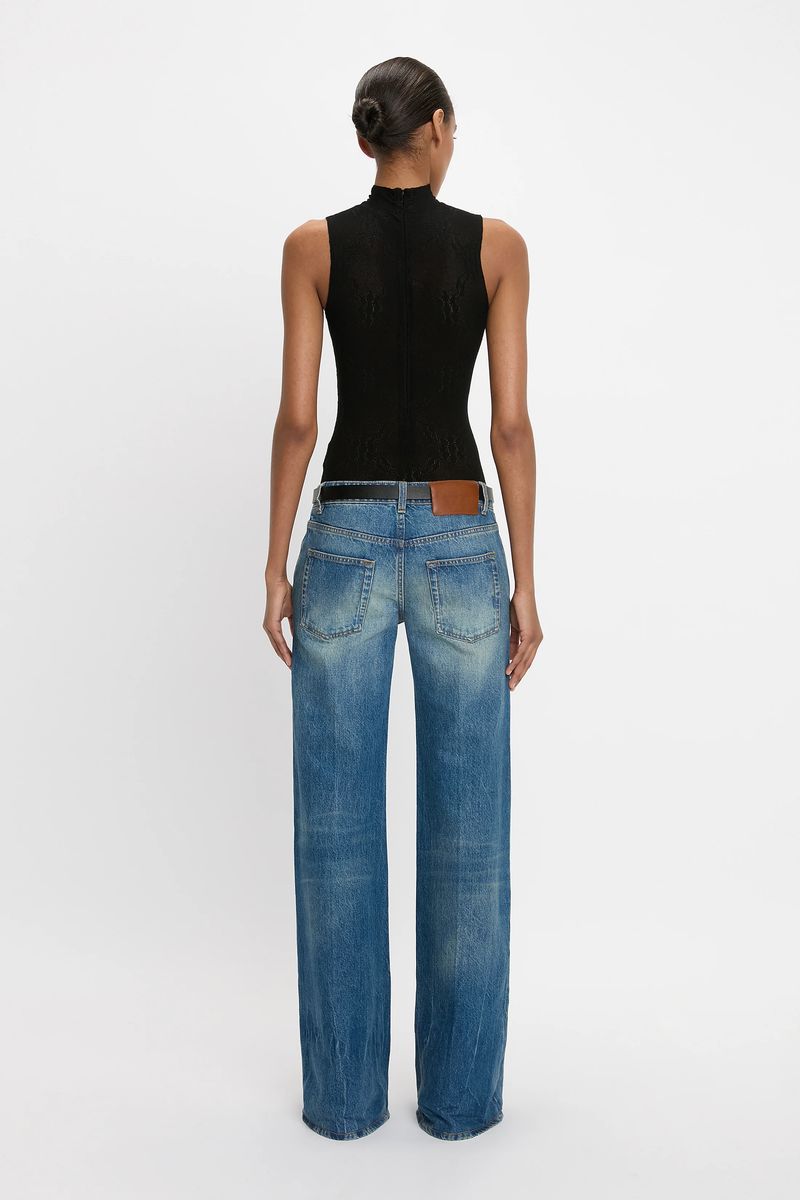 Weit geschnittene Low-Rise-Jeans