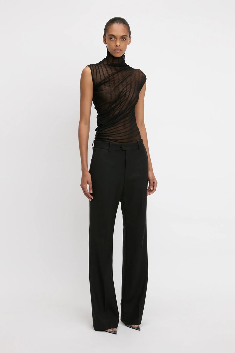 Klassische High-Waist Stoffhose