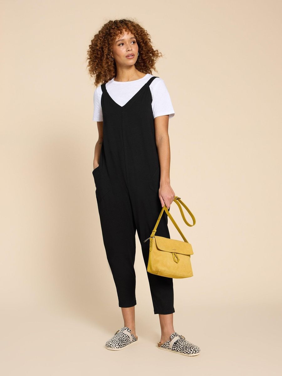 Relaxter Jersey-Jumpsuit mit V-Ausschnitt