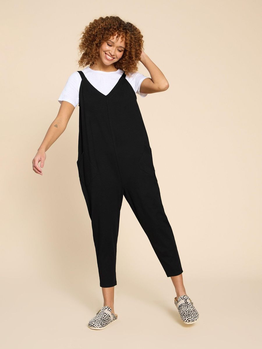 Relaxter Jersey-Jumpsuit mit V-Ausschnitt