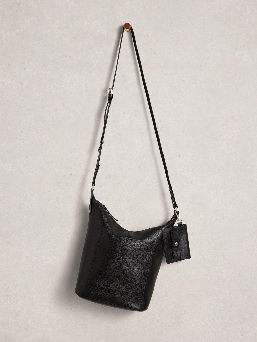 Vielseitige Crossbody-Tasche aus Narbenleder