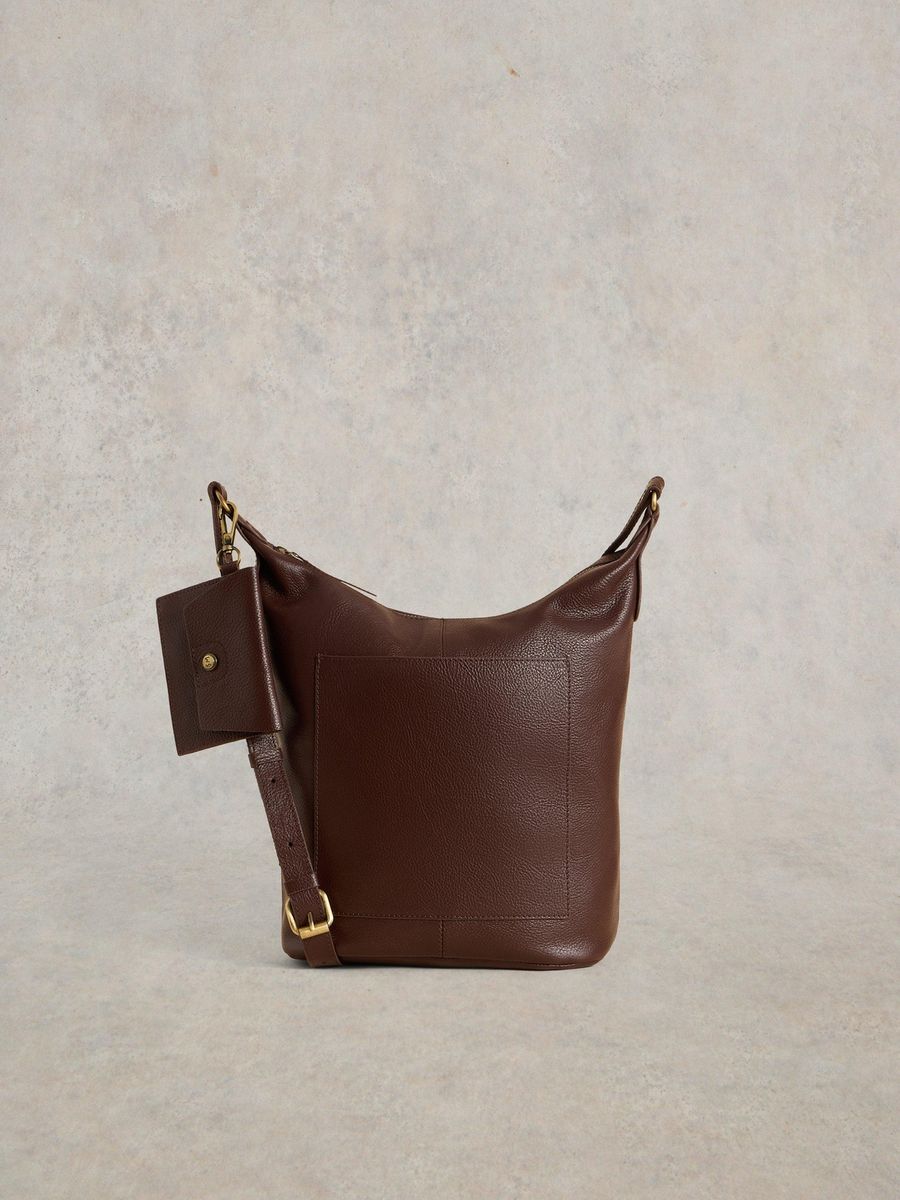 Vielseitige Crossbody-Tasche aus Narbenleder
