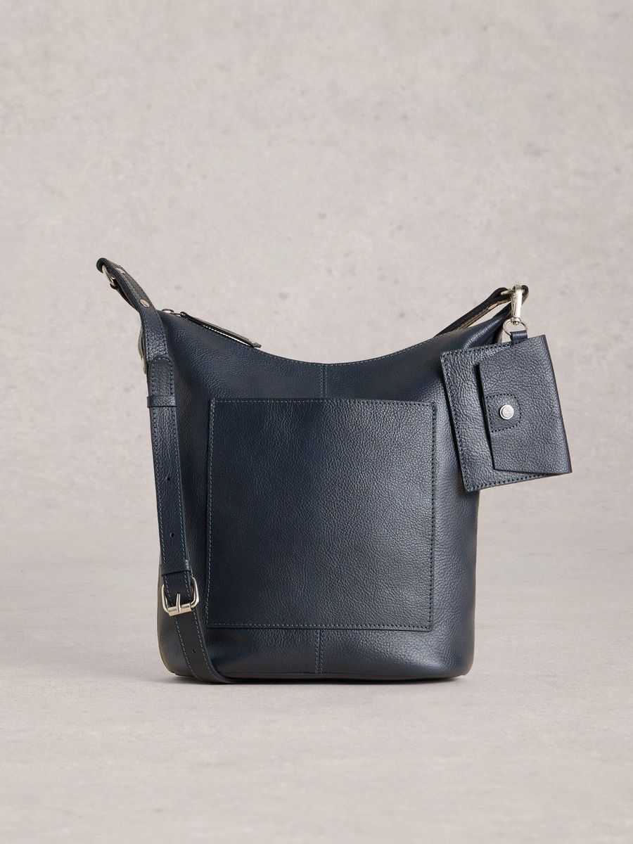 Vielseitige Crossbody-Tasche aus Narbenleder