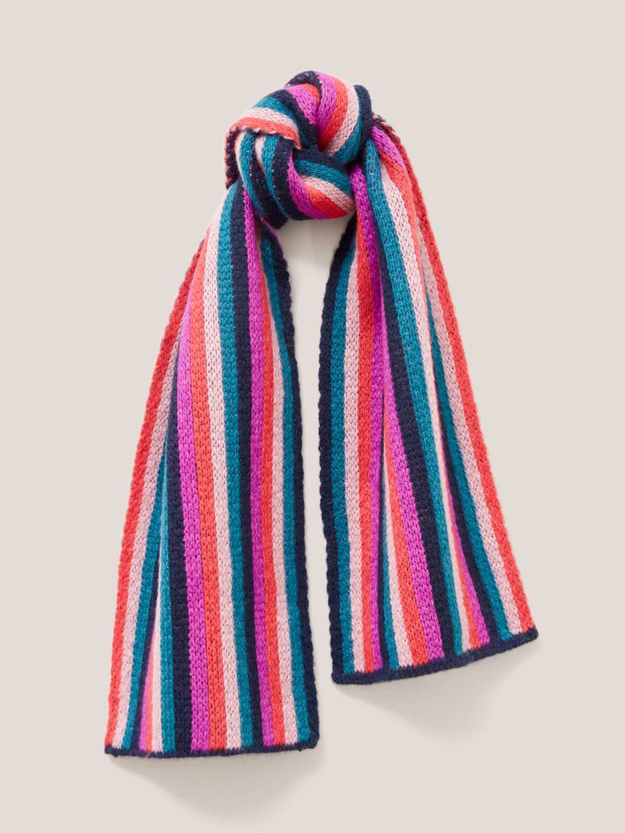 Bunter gestreifter Strickschal