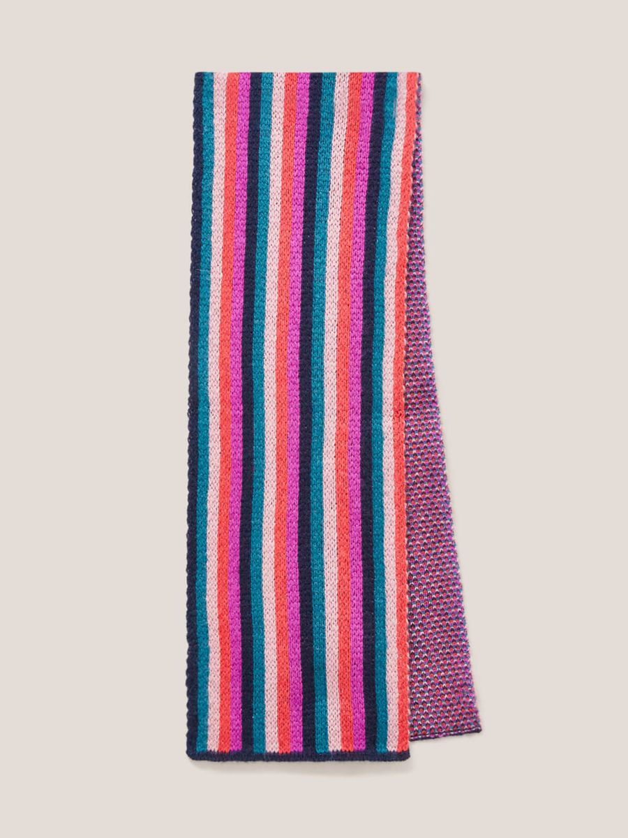 Bunter gestreifter Strickschal