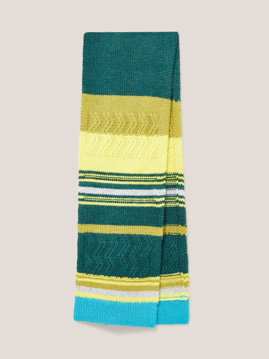 Bunter gestreifter Strickschal
