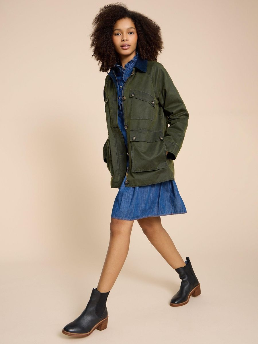Utility-Feldjacke mit Cordkragen