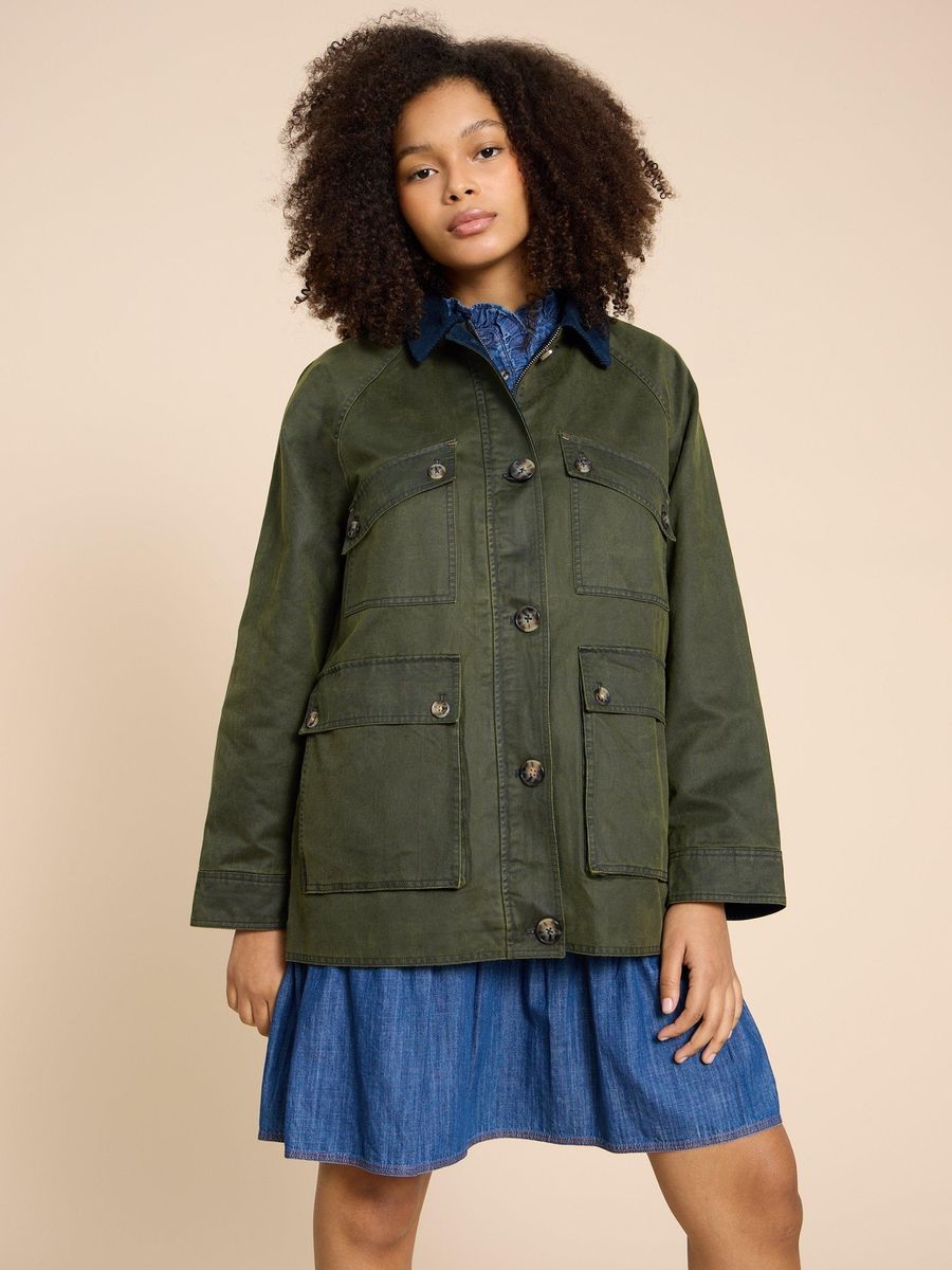 Utility-Feldjacke mit Cordkragen