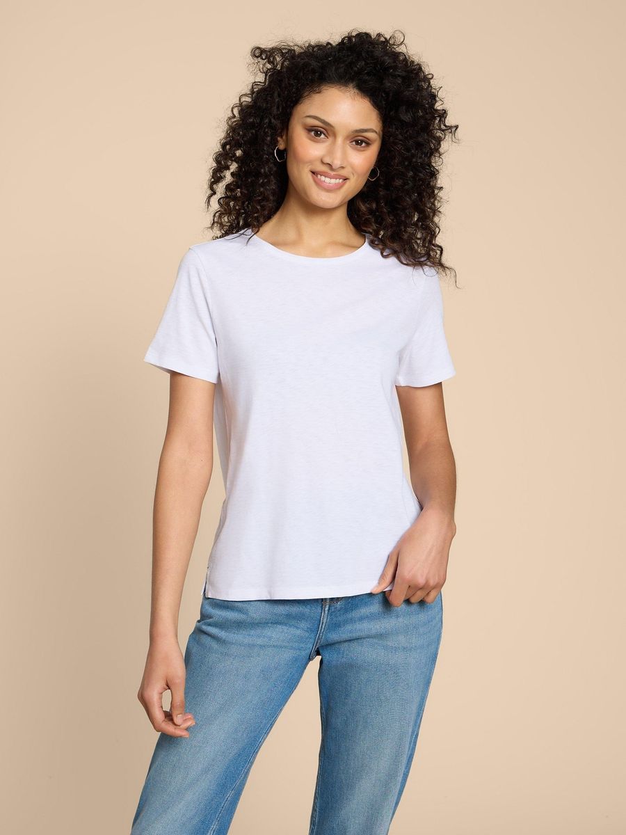 Klassisches Baumwoll-T-Shirt mit Rundhalsausschnitt