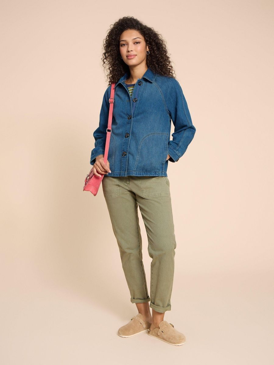 Oversized Jeansjacke mit Raglanärmeln